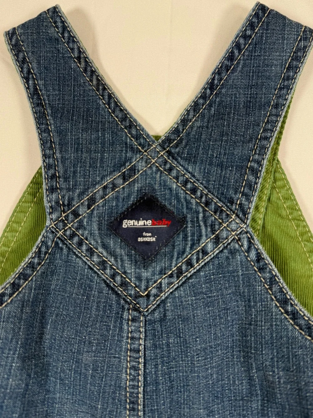 VINTAGE OSHKOSH Boys Denim Overalls 6M Y2K Carpenter Utility 2006 Retro Workwear